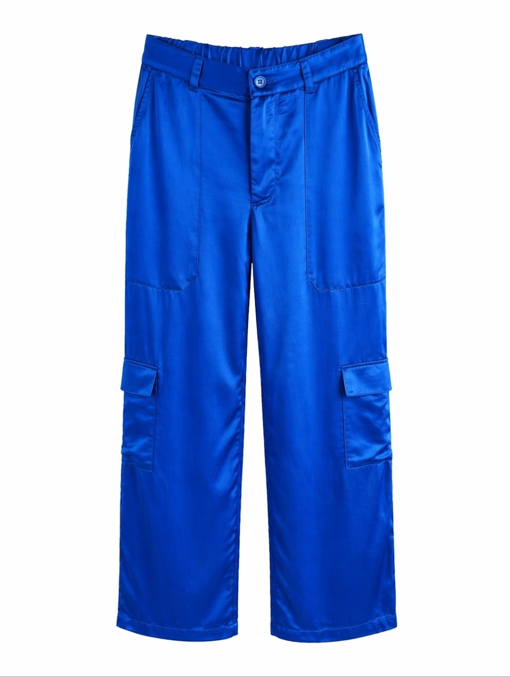 YFB Young Fabulous & Broke NWT Royal Blue Satin Jogger Pants Sz S Indie Sleeze
